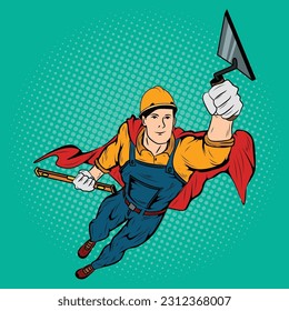 Super Hero Builder vector, Pop Art Comic Super Hero Builder Vector Stock Illustration