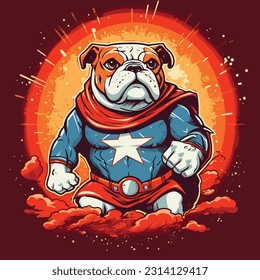 Super Hero Bulldog Cute  Bulldog Hero