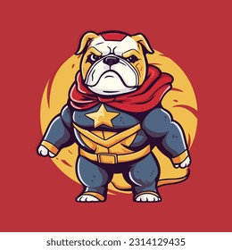 Super Hero Bulldog Cute  Bulldog Hero