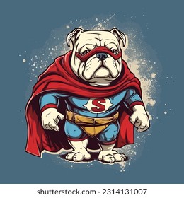 Super Hero Bulldog cute Heroic Bulldog