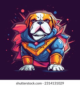 Super Hero Bulldog cute Heroic Bulldog