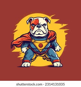 Super Hero Bulldog cute Heroic Bulldog