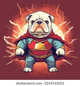 Super Hero Bulldog cute Heroic Bulldog