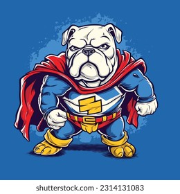 Super Hero Bulldog cute Heroic Bulldog