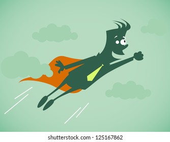 Super Hero - business man. Vector illustration on a background