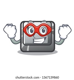 Super hero button C in the mascot shape