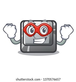 Super hero button F isolated in the mascot