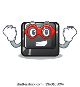 Super hero button f4 isolated with the character