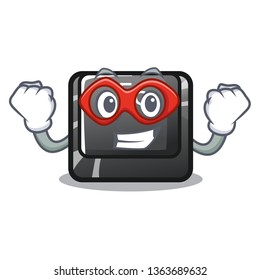 Super hero button f6 isolated in the mascot