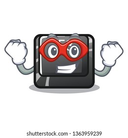 Super hero button f8 isolated with the cartoon