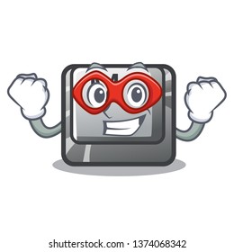 Super hero button M in the character shape