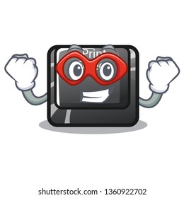 Super hero button print screen in shape mascot