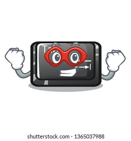 Super hero button tab in the shape cartoon