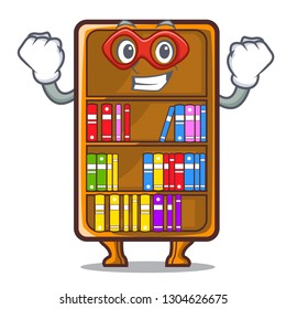 Super hero cartoon bookcase in the shape wood