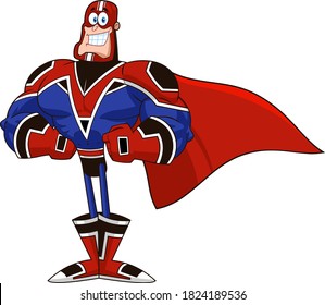 Super Hero Cartoon Character. Vector Illustration Isolated On White Background