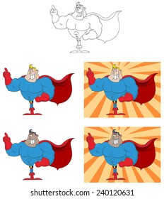  Super Hero Cartoon Character. Vector Collection Set