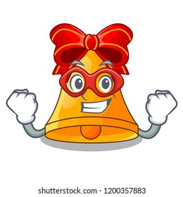 Super hero cartoon christmas bells with red bow