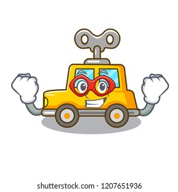 Super hero cartoon clockwork toy car in table