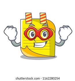Super hero cartoon note paper with conceptual idea