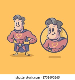 Super hero cartoon retro character. file vectro editable