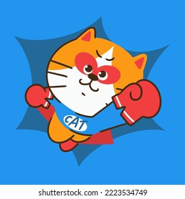 super hero cat boy great adventure 1 character doodle vector art asset