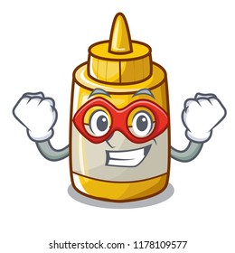 Super hero character bottle style mustard sauce yummy