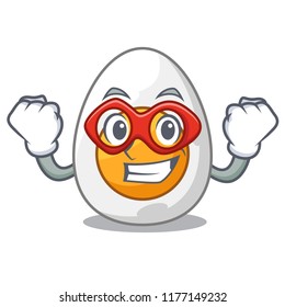 Super hero character hard boiled egg ready to eat