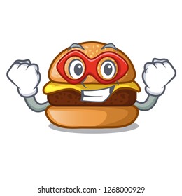 Super hero cheese tasty burger on character table