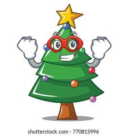 Super hero Christmas tree character cartoon