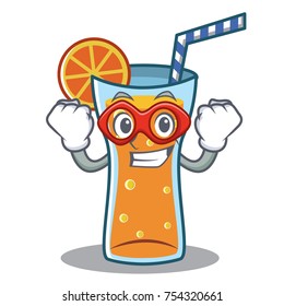 Super hero cocktail character cartoon style vector illustration