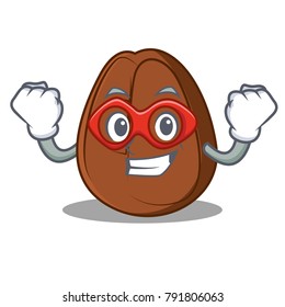 Super hero coffee bean character cartoon
