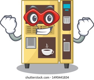 Super hero coffee vending machine with cartoon shape