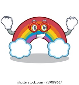 Super hero colorful rainbow character cartoon
