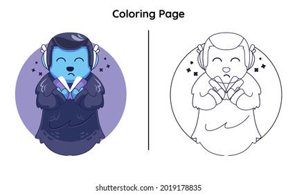superhéroe con página de color