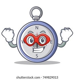 Super hero compass character cartoon style