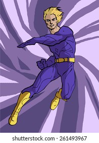 Super hero in cool costume 