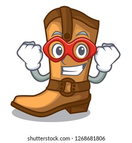 Super hero cowboy boots isolated in the mascot