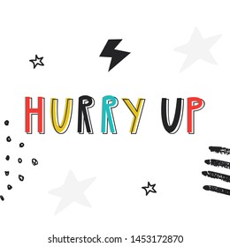 Super Hero - cute and fun kids lettering. Perfect for baby prints and nursery posters. Color vector illustration