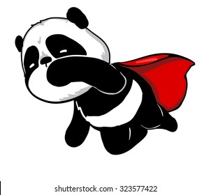 super hero Cute panda vector