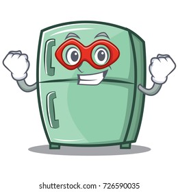 Super hero cute refrigerator character cartoon