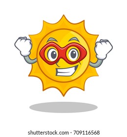 Super hero cute sun character cartoon