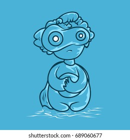 Super hero cute vector cartoon character