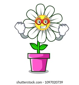 Super hero daisy flower character cartoon