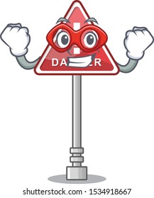Super hero danger cartoon isolated in the character
