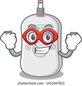 Super hero diabetes check machine isolated the cartoon