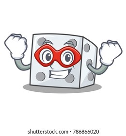 Super hero dice character cartoon style