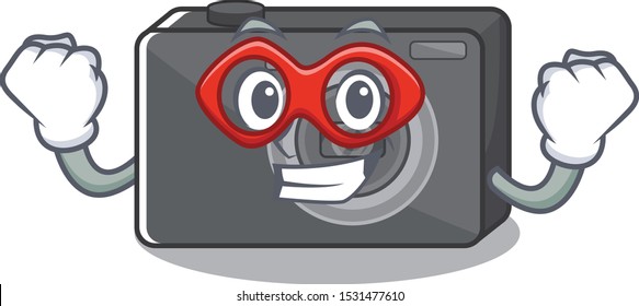 Super hero digital camera isolated with the character