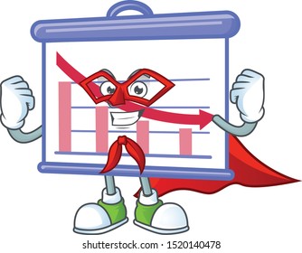 Super hero down graphic board in character mascot
