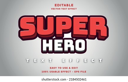 super hero editable text effect with modern and simple style, usable for logo or campaign title