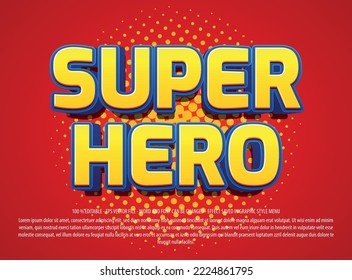 Super hero editable text effect template with 3d style use for logo and business brand